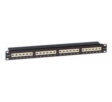 Патч-панель 19",1U,CAT6A, 24 порта RJ45, экранированная (замена на RN6APPF241) RN6APPF241BK  DKC