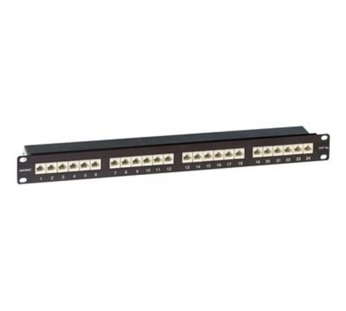 Патч-панель 19",1U,CAT6A, 24 порта RJ45, экранированная (замена на RN6APPF241) RN6APPF241BK  DKC
