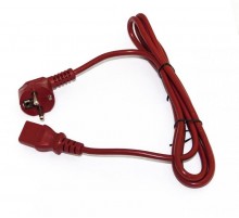 PWC-IEC13-SHM-3.0-RD Кабель питания компьютера (Schuko+C13) (3x1.0), 10A, угловая вилка, 3м, цвет красный  281901  Hyperline