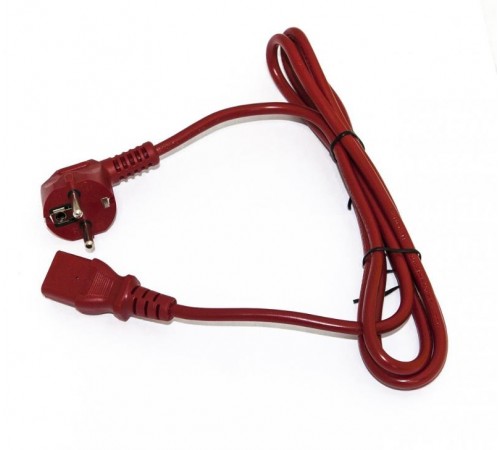 PWC-IEC13-SHM-3.0-RD Кабель питания компьютера (Schuko+C13) (3x1.0), 10A, угловая вилка, 3м, цвет красный  281901  Hyperline