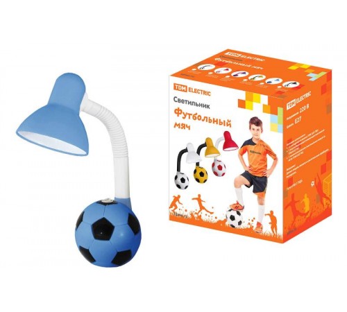 Светильник настольный на основании Футбольный мяч 40Вт ЛН/КЛЛ/LED Е27 сине-черный  SQ0337-0052  TDM