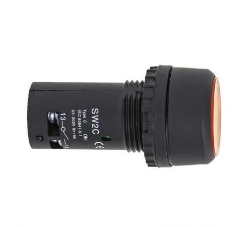 Кнопка SW2C-10D с подсветкой желтая NO 24В EKF PROxima  sw2c-md-y-24  EKF