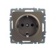 BRITE Розетка с заземлением со шторками 16А РС14-1-0-БрШ шампань  BR-R14-16-K37  IEK
