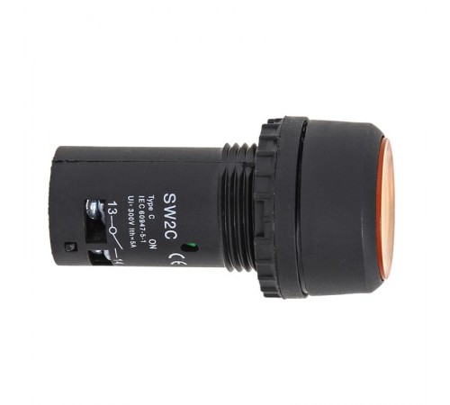 Кнопка SW2C-10D с подсветкой желтая NO 24В EKF PROxima  sw2c-md-y-24  EKF