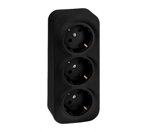 Quteo Чёрный Розетка 3-я с заземлением со шторками16А винтовые зажимы  782473  Legrand