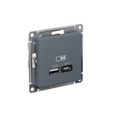 AtlasDesign ГрифельUSB Розетка A+С, 5В/2,4А, 2х5В/1,2А, механизм  ATN000739  SE