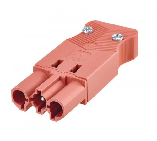 Simon Connect Коннектор штыревой "папа", 3-х проводный, на кабель, винтовое соединение,, красный  CR0004-6  Simon
