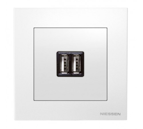 Накладка для механизмов зарядного устройства USB, арт.8185, серия SKY, цвет альпийский белый2CLA858500A1101 ABB