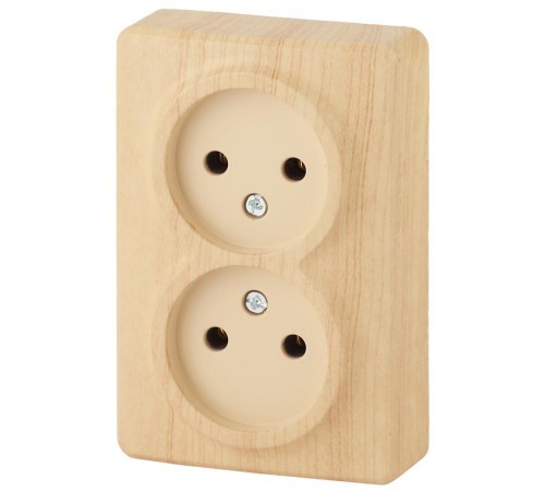 Розетка 11-2202-11  2х2P, 16АХ-250В, ОУ, Эксперт, Сосна (18/180/2880) Б0020684  ЭРА