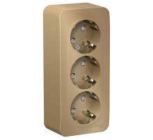 Blanca Титан О/У с изолирующей пластиной Титан Розетка 3-ая с заземлением со шторками 16А, 250В  BLNRA011314  SE