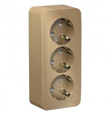 Blanca Титан О/У с изолирующей пластиной Титан Розетка 3-ая с заземлением со шторками 16А, 250В  BLNRA011314  SE