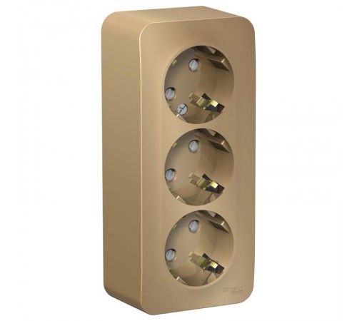 Blanca Титан О/У с изолирующей пластиной Титан Розетка 3-ая с заземлением со шторками 16А, 250В  BLNRA011314  SE