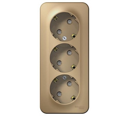 Blanca Титан О/У с изолирующей пластиной Титан Розетка 3-ая с заземлением со шторками 16А, 250В  BLNRA011314  SE