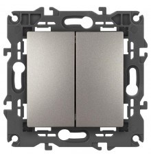 Выключатель Elegance 14-1104-16 двойной, 10АХ-250В, титан  Б0065803  ЭРА