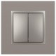 Выключатель Elegance 14-1104-16 двойной, 10АХ-250В, титан  Б0065803  ЭРА
