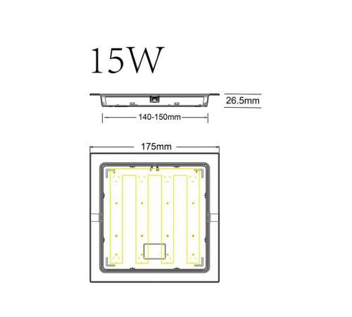 Светильник светодиодный встраиваемый LED 18-15-6K квадратный 15Вт 6500К  Б0057428  ЭРА