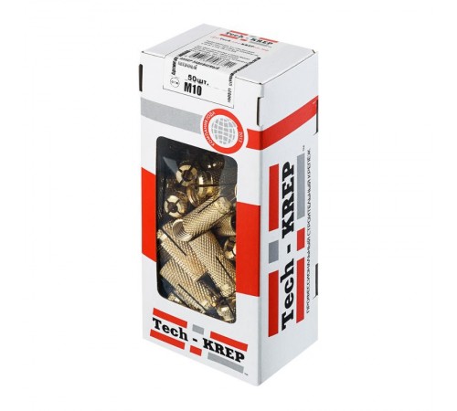 Анкер забиваемый латунный М10 (50 шт) - коробка ( 0,746 кг)  140600  Tech-KREP