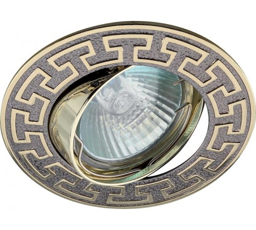 Светильник точечный встраиваемый под лампу KL28 А 50Вт MR16 черный металл/золото литой  C0043723  ЭРА