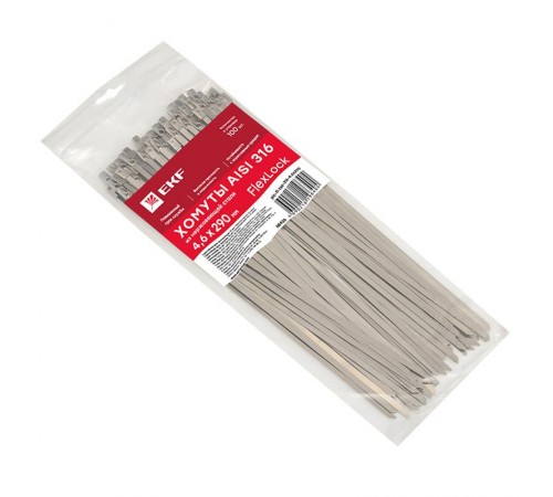 Хомут AISI 316 из нержавеющей стали, 4.6x290 (100 шт.) FlexLock PROximaplc-fl-tss-316-4.6x290EKF