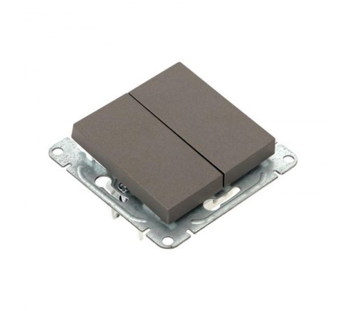 Механизм выключателя, двухклавишный, мокко Эпика  UP1-SWM-20 EKF