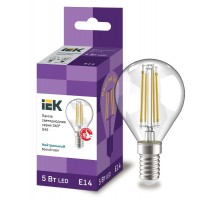 Лампа светодиодная G45 шар прозрачная 5Вт 230В 4000К E14 серия 360°  LLF-G45-5-230-40-E14-CL  IEK