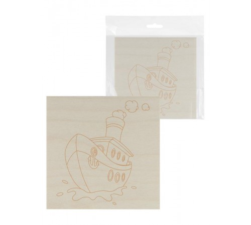 Доска для выжигания, Кораблик, 150х150 мм, 1 шт., пакет,  SQ1025-1105  TDM
