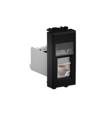 Компьютерная розетка RJ-45 модульная, кат.6 экранированная, "Avanti","Черный матовый", 1 модуль  4412391  DKC