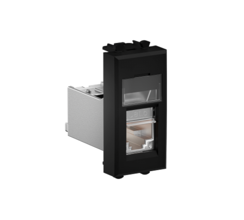 Компьютерная розетка RJ-45 модульная, кат.6 экранированная, "Avanti","Черный матовый", 1 модуль  4412391  DKC