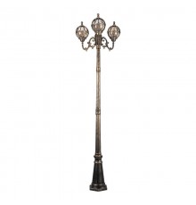 Светильник садово-парковый PL3709 столб круглый 3*60W 230V E27, черное золото  11389  Feron
