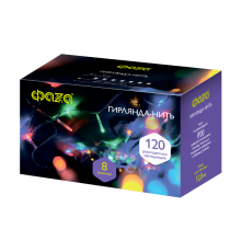 Гирлянда декоративная сетевого подключения  AC-G01-120M, 120 мульт. LED, 12.8 м., 8 реж., 220В  .5047655  ФАZА