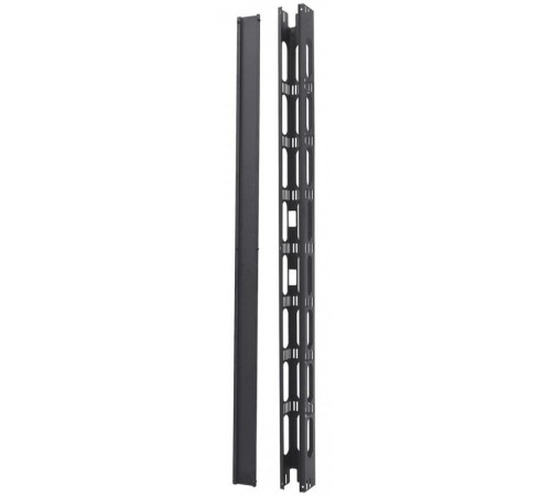 Кабельный организатор вертикальный WZ-6186-22-03-011 100х111мм,с крышкой,для шкафовш.800мм ив.42U,сер. (RAL 7035)  250797  Zpas