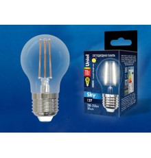 Лампа светодиодная LED-G45-11W/3000K/E27/CL PLS02WH LED. "шар", прозр. 3000К Серия Sky  UL-00005178  Uniel