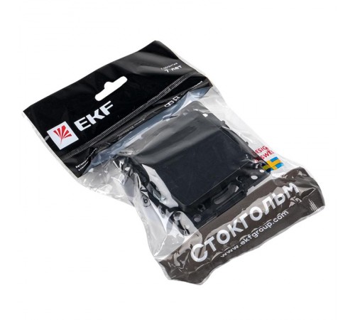 Стокгольм Механизм Выключателя 1-кл. 10А черный PROxima  EZV10-021-10  EKF