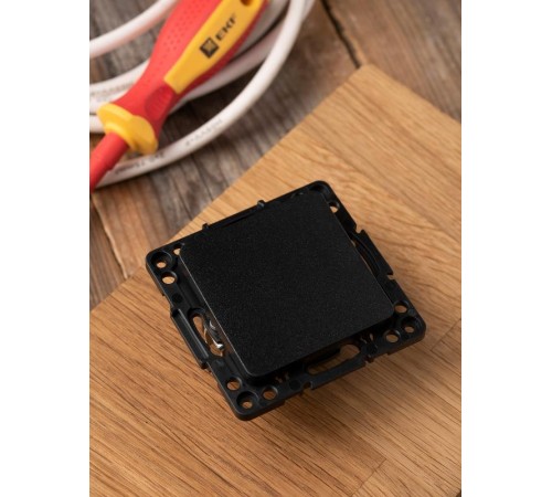 Стокгольм Механизм Выключателя 1-кл. 10А черный PROxima  EZV10-021-10  EKF