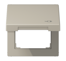 Рамка с подпружиненной крышкой для механизмов 50*50, с символом "Вилка" ES2990KLSOC Jung