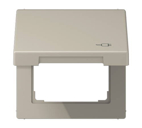 Рамка с подпружиненной крышкой для механизмов 50*50, с символом "Вилка" ES2990KLSOC Jung