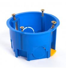 Коробка установочная с лапками для полых стен, синий (без инд. стикера) EBX20-02-2  39351  STEKKER