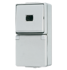 Штепсельная розетка SCHUKO для накладного монтажа с выключателем IP44  671W  Jung