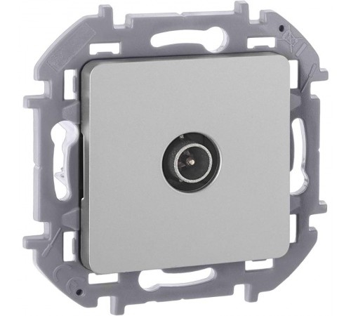 Inspiria Алюминий Розетка телевизионная TV проходная С/У 14 дБ 5-862 мГц без рамки  673862  Legrand