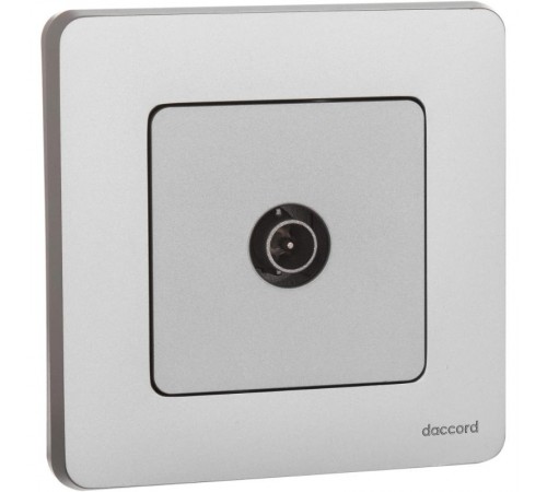 Inspiria Алюминий Розетка телевизионная TV проходная С/У 14 дБ 5-862 мГц без рамки  673862  Legrand