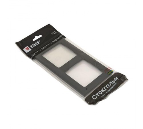 Стокгольм Рамка 2-местная металлическая черная PROxima  EZM-G-303-10  EKF