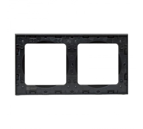 Стокгольм Рамка 2-местная металлическая черная PROxima  EZM-G-303-10  EKF