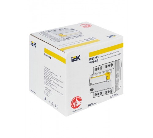 Выключатель дифференциальный (УЗО) ВД1-63 4п 25А 300мА тип AC  MDV10-4-025-300  IEK