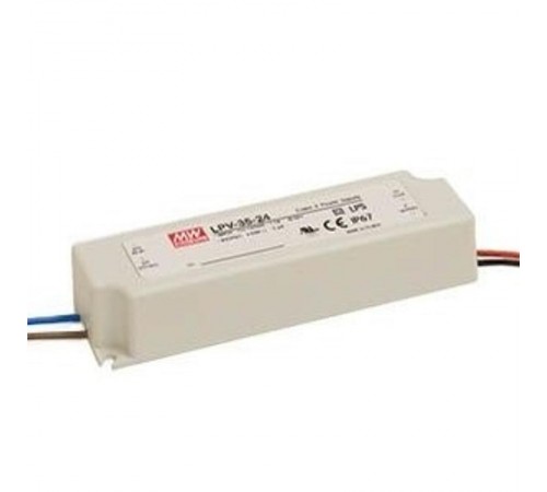 Драйвер 35 Вт 24V для светодиодной ленты Meanwell IP67 148x40x30 мм  LPV-35-24  VARTON