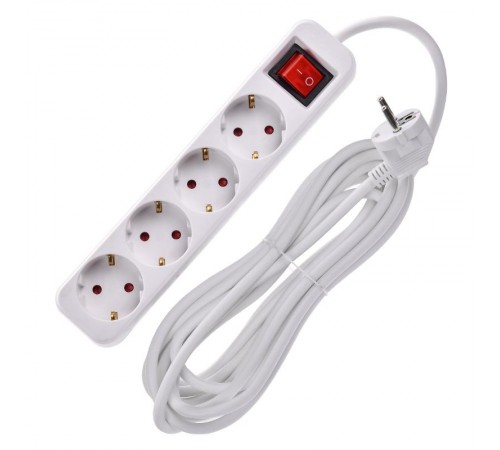 UMA Удлинитель У04К 4 места 2P+PE 5м 3х1,5мм2 16А белый   UM-YP10-16-04-05-ZK-K01  IEK