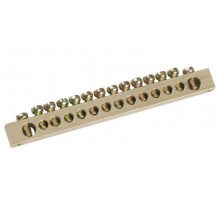 Шина PEN "земля-ноль" 6х9мм 14/2 (14групп/креп по краям)  YNN11-14-100  IEK