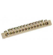 Шина PEN "земля-ноль" 6х9мм 14/2 (14групп/креп по краям)  YNN11-14-100  IEK