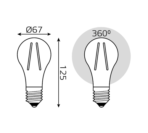 Лампа светодиодная Filament А70 22W 2000lm 2700К Е27 LED 1/10/40  102902122  Gauss