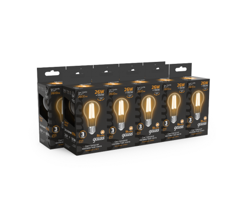 Лампа светодиодная Filament А70 26W 2600lm 2700К Е27 LED 1/10/40  102902126  Gauss
