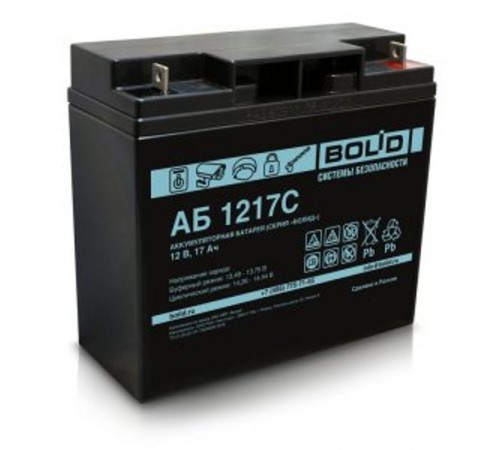 Аккумулятор стационарный свинцово-кислотный с регулирующим клапаном АБ 1217С  АБ 1217С  Болид